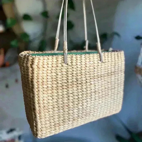 Xhilaration Tan Woven Shoulder Bag with Colorful Fruit Accents - Picture 6 of 11